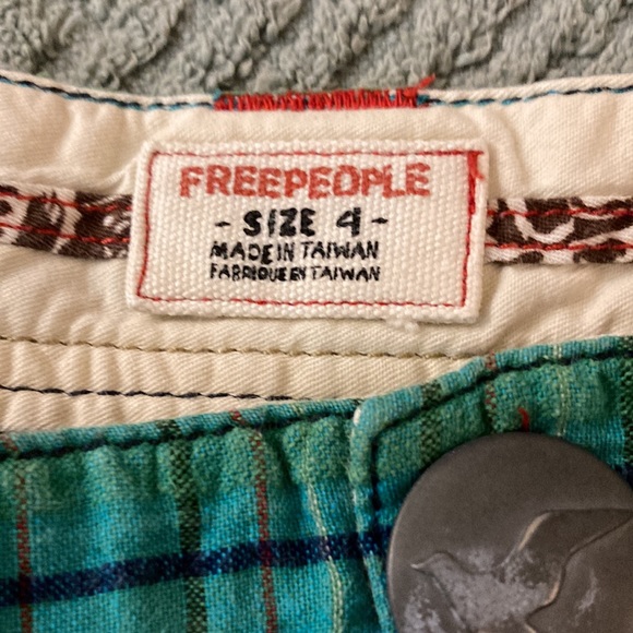 Free People Plaid Shorts size 4 - Picture 2 of 9